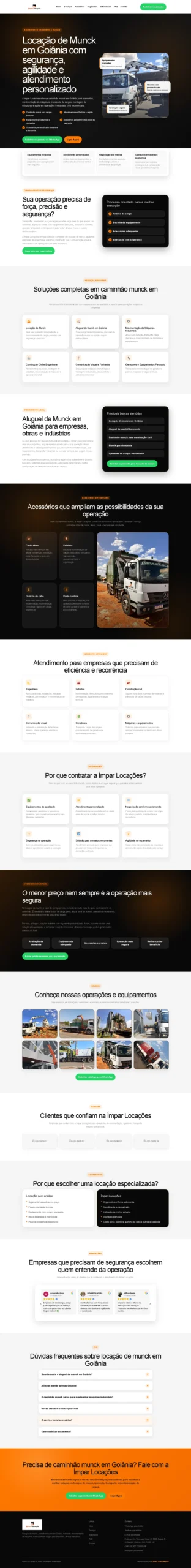 Landing page da Ímpar Locações exibida em um notebook